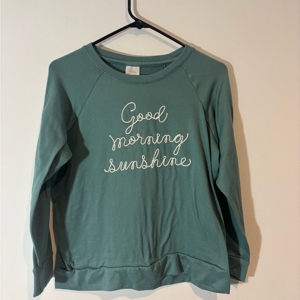 Secret Treasure Women Small 4-6 Good Morning Sunshine Sweatshirt Pajama Top